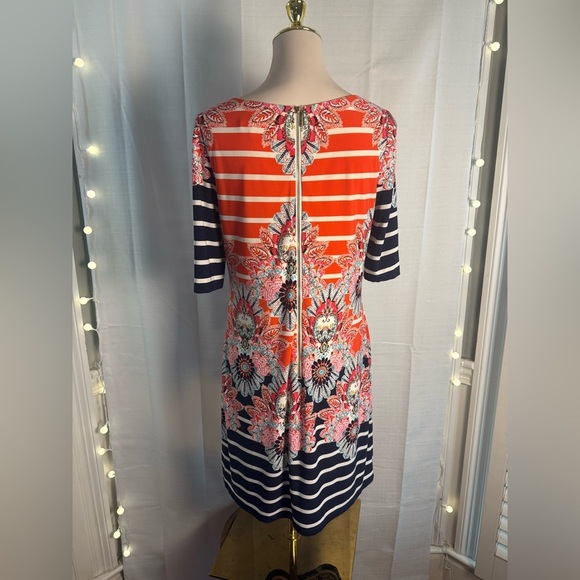 Eliza J Orange and Blue Sheath Midi Dress - Picture 2 of 7